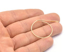 Gold Circle Earring, 4 Gold Plated Brass Wire Circle Earring Charms With 1 Hole, Pendants, Findings (30x1mm) E544