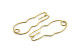 Brass Rabbit Earring, 4 Raw Brass Wire Rabbit Earring Charms, Pendants, Findings (49x23x1mm) E556