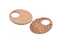 Gül Altın Oval Kolye, 1 Gül Altın Kaplama Pirinç Balık Pulu Dokulu Kolye, Tılsımlar, Küpeler, Bulgular (32x27,5 mm) E401