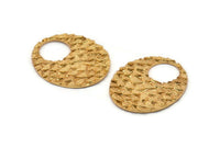 Gold Oval Pendant, 1 Gold Plated Brass Fish Scale Textured Pendants, Charms, Earrings, Findings (32x27.5mm) E401