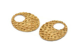 Gold Oval Pendant, 1 Gold Plated Brass Fish Scale Textured Pendants, Charms, Earrings, Findings (32x27.5mm) E401