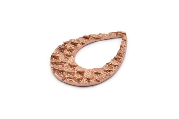 Gül Altın Damla Kolye, 2 Gül Altın Kaplama Pirinç Balık Pulu Dokulu Kolye, Tılsımlar, Küpeler, Bulgular (30x22mm) E400