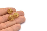 Brass Wire Ball, 6 Raw Brass Wire Ball Charms, Earrings, Jewelry Findings (14mm) E383