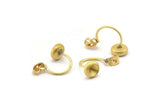 Brass Back Stoppers, 4 Raw Brass Earring Studs Back Stoppers With 1 Pad (19.5x8x1mm) E365