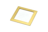 Brass Square Charm, 4 Raw Brass Square Charms, Earrings, Findings (50x7x0.80mm) E639