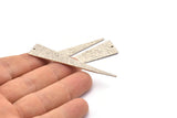 Hammered Triangle Charm, Hammered Antique Silver Plated Brass Long Triangle Charm With 1 Hole, Pendant, Findings (14x63x1.2mm) N0435 H0510