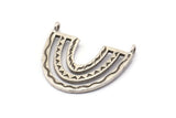 Silver Charm, 2 Antique Silver Plated Brass, Silver Pendants, Charm Pendants, Silver U Shape Charms With 2 Loops (26x23x1.2mm) N1452 H0941
