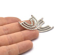 Silver Charm, 2 Antique Silver Plated Brass, Silver Pendants, Charm Pendants, Silver U Shape Charms With 2 Loops (26x23x1.2mm) N1452 H0941