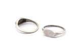 Silver Oval Ring, 4 Antique Silver Plated Brass Ring Oval Settings (18mm) E267 H1329