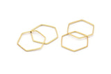 Gold Hexagon Connector, 25 Gold Plated Brass Hexagon Connector Rings (20x0.6x0.9mm) BS 1204 Q0001