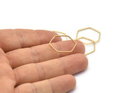 Gold Hexagon Connector, 25 Gold Plated Brass Hexagon Connector Rings (20x0.6x0.9mm) BS 1204 Q0001