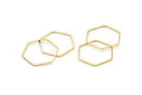 Gold Hexagon Connector, 25 Gold Plated Brass Hexagon Connector Rings (20x0.6x0.9mm) BS 1204 Q0001