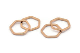 Gül Altın Altıgen Bağlantı Parçası, 4 Gül Altın Kaplama Pirinç Altıgen Bağlantı Parçası Halkası (22x2x2mm) D0135 Q0002