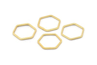 Gold Hexagon Ring , 24 Gold Plated Hexagon Shaped Ring Charms (14x0.80mm) Bs 1172 Q0003