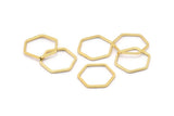 Gold Hexagon Ring , 24 Gold Plated Hexagon Shaped Ring Charms (14x0.80mm) Bs 1172 Q0003