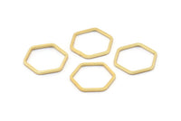 Gold Hexagon Ring , 12 Gold Plated Hexagon Shaped Ring Charms (14x0.80mm) Bs 1172 Q0003