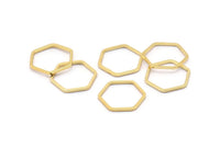 Gold Hexagon Ring , 12 Gold Plated Hexagon Shaped Ring Charms (14x0.80mm) Bs 1172 Q0003