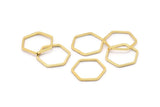 Gold Hexagon Ring , 12 Gold Plated Hexagon Shaped Ring Charms (14x0.80mm) Bs 1172 Q0003