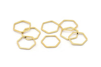 Gold Hexagon Ring , 12 Gold Plated Hexagon Shaped Ring Charms (14x0.80mm) Bs 1172 Q0003