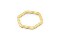 Gold Hexagon Ring, 6 Gold Plated Hexagon Connectors, Rings (25x2x2mm) D0136 Q0004