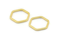 Gold Hexagon Ring, 6 Gold Plated Hexagon Connectors, Rings (25x2x2mm) D0136 Q0004