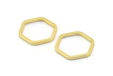 Gold Hexagon Ring, 6 Gold Plated Hexagon Connectors, Rings (25x2x2mm) D0136 Q0004