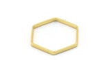 Gold Hexagon Charm, 8 Gold Plated Brass Hexagon Ring Charms (25x0.8x2mm) BS 1189 Q0005