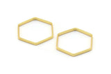 Gold Hexagon Charm, 8 Gold Plated Brass Hexagon Ring Charms (25x0.8x2mm) BS 1189 Q0005