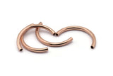 Rose Gold Noodle Tubes - 5 Rose Gold Plated Brass Semi Circle Curved Tube Beads (3x35mm) D0263 q0031