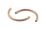 Rose Gold Curved Tubes - 2 Rose Gold Plated Brass Semi Circle Curved Tube Beads (3.5x55mm) D0265 Q0029