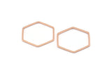 Hexagon Ring Charm, 12 Rose Gold Plated Brass Hexagon Shaped Ring Charms (20x0.80mm) BS 1175 Q0007