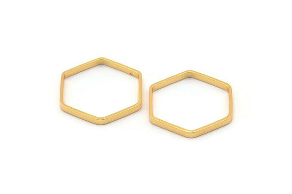 Gold Hexagon, 8 Gold Hexagon Rings (22x0.8x2mm) BS 1188 Q0014