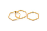 Gold Hexagon, 8 Gold Hexagon Rings (22x0.8x2mm) BS 1188 Q0014