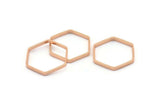 Rose Gold Hexagon, 8 Rose Gold Hexagon Rings (22x0.8x2mm) BS 1188 Q0014