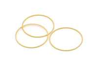 Gold Circle Connector, 8 Gold Plated Brass Circle Connectors (42x1x1mm) Bs 1085 Q0026