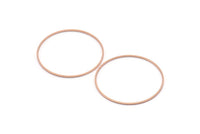 Rose Gold Circle Connector, 8 Rose Gold Plated Brass Circle Connectors (42x1x1mm) Bs 1085 Q0026