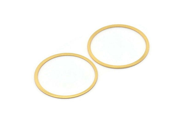 Circle Connector, 5 Gold Plated Brass Circle Connectors (40x2x1mm) Bs 1326 Q0028