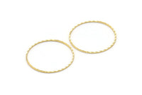 Altın Çember Bulgusu, 10 Altın Kaplamalı Pirinç Dokulu Çember Yüzük Bulgusu (30 mm) A0589 Q0024