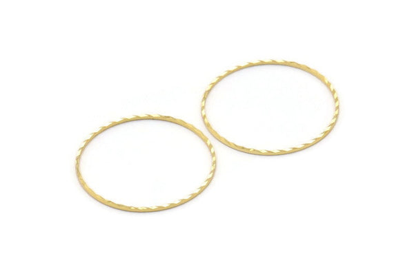 Altın Çember Bulgusu, 10 Altın Kaplamalı Pirinç Dokulu Çember Yüzük Bulgusu (30 mm) A0589 Q0024