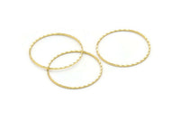 Altın Çember Bulgusu, 10 Altın Kaplamalı Pirinç Dokulu Çember Yüzük Bulgusu (30 mm) A0589 Q0024