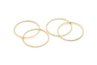 Altın Çember Bulgusu, 10 Altın Kaplamalı Pirinç Dokulu Çember Yüzük Bulgusu (30 mm) A0589 Q0024