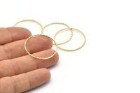 Altın Çember Bulgusu, 10 Altın Kaplamalı Pirinç Dokulu Çember Yüzük Bulgusu (30 mm) A0589 Q0024