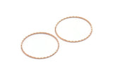 Rose Gold Circle Finding, 10 Rose Gold Plated Brass Textured Circle Ring Findings (30mm) A0589  Q0024