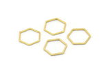 Gold Hexagon Ring Charm, 12 Gold Plated Brass Hexagon Shaped Ring Charms (12x0.8mm) BS 1171 Q0103