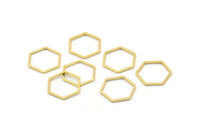 Gold Hexagon Ring Charm, 12 Gold Plated Brass Hexagon Shaped Ring Charms (12x0.8mm) BS 1171 Q0103