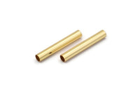 Gold Plated Tube Beads, 12 Gold Plated Brass Tubes (3x20mm) Bs 1440 Q0052