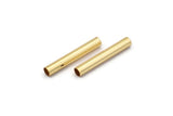 Gold Plated Tube Beads, 12 Gold Plated Brass Tubes (3x20mm) Bs 1440 Q0052