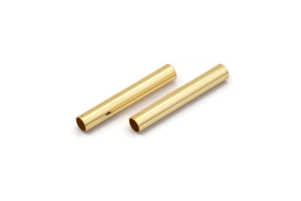 Gold Plated Tube Beads, 12 Gold Plated Brass Tubes (3x20mm) Bs 1440 Q0052