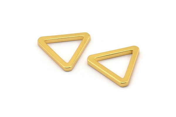 Gold Triangle Ring, 6 Gold Plated Brass Triangle Rings (19x2mm) D0016 q0109