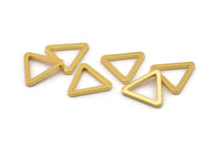 Gold Triangle Ring, 6 Gold Plated Brass Triangle Rings (19x2mm) D0016 q0109